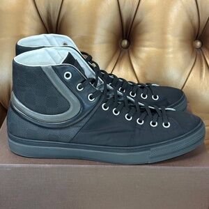 Louis Vuitton Damier Graphite black high top Nylon Leather sneakers  Size 11 Box